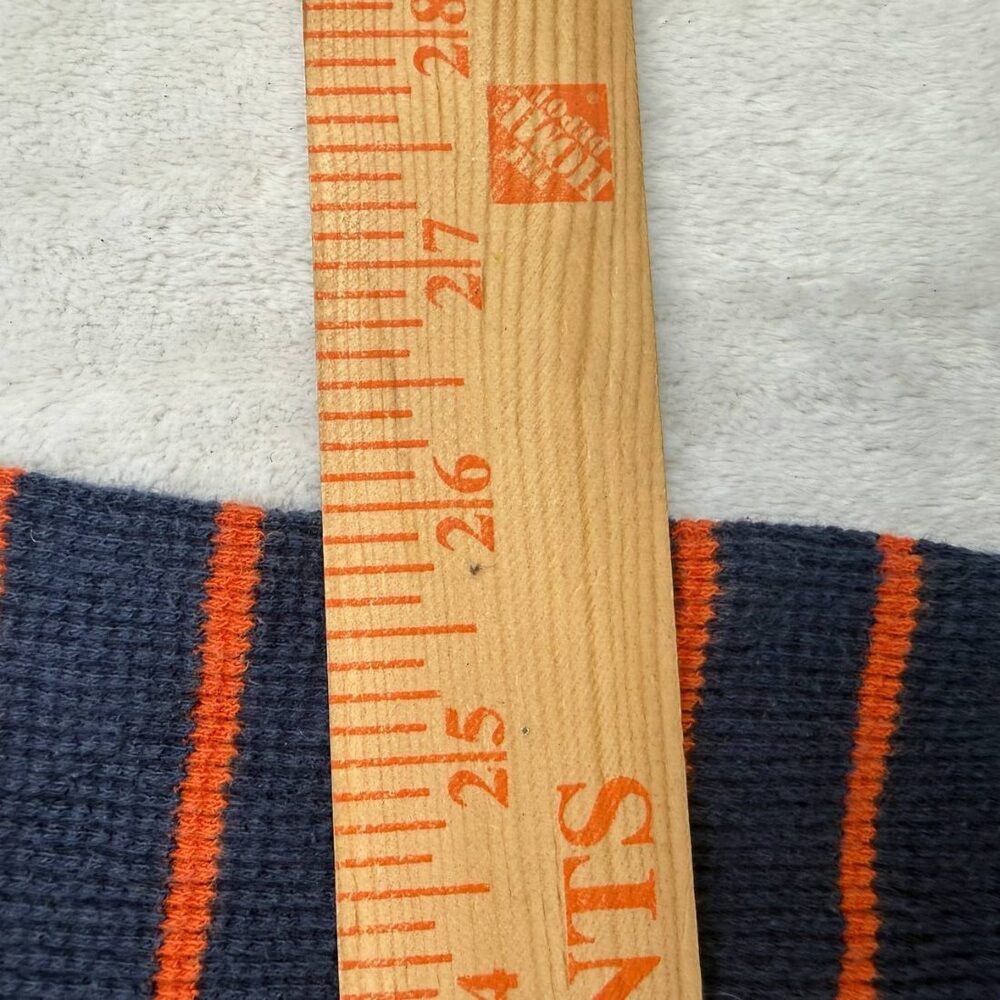 L.L. Bean Men's T-Shirt Size XXL Tall Navy Blue Orange Striped Waffle Thermal - Picture 3 of 5